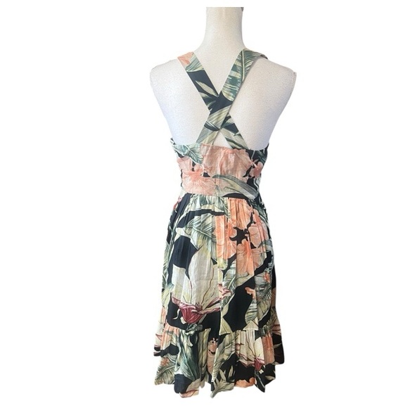 Ann Taylor Tropical Floral Cross Back Dress NWT - Picture 2 of 6
